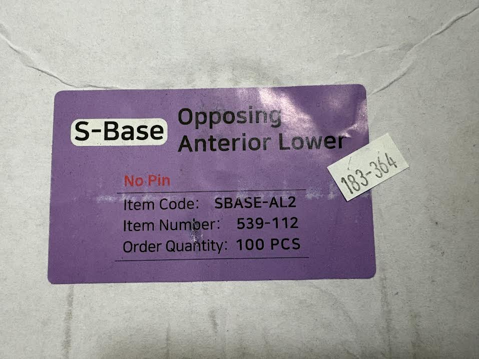[META] Brown S-Base Anterior Lower - No Pin/Opposing (100 pcs)