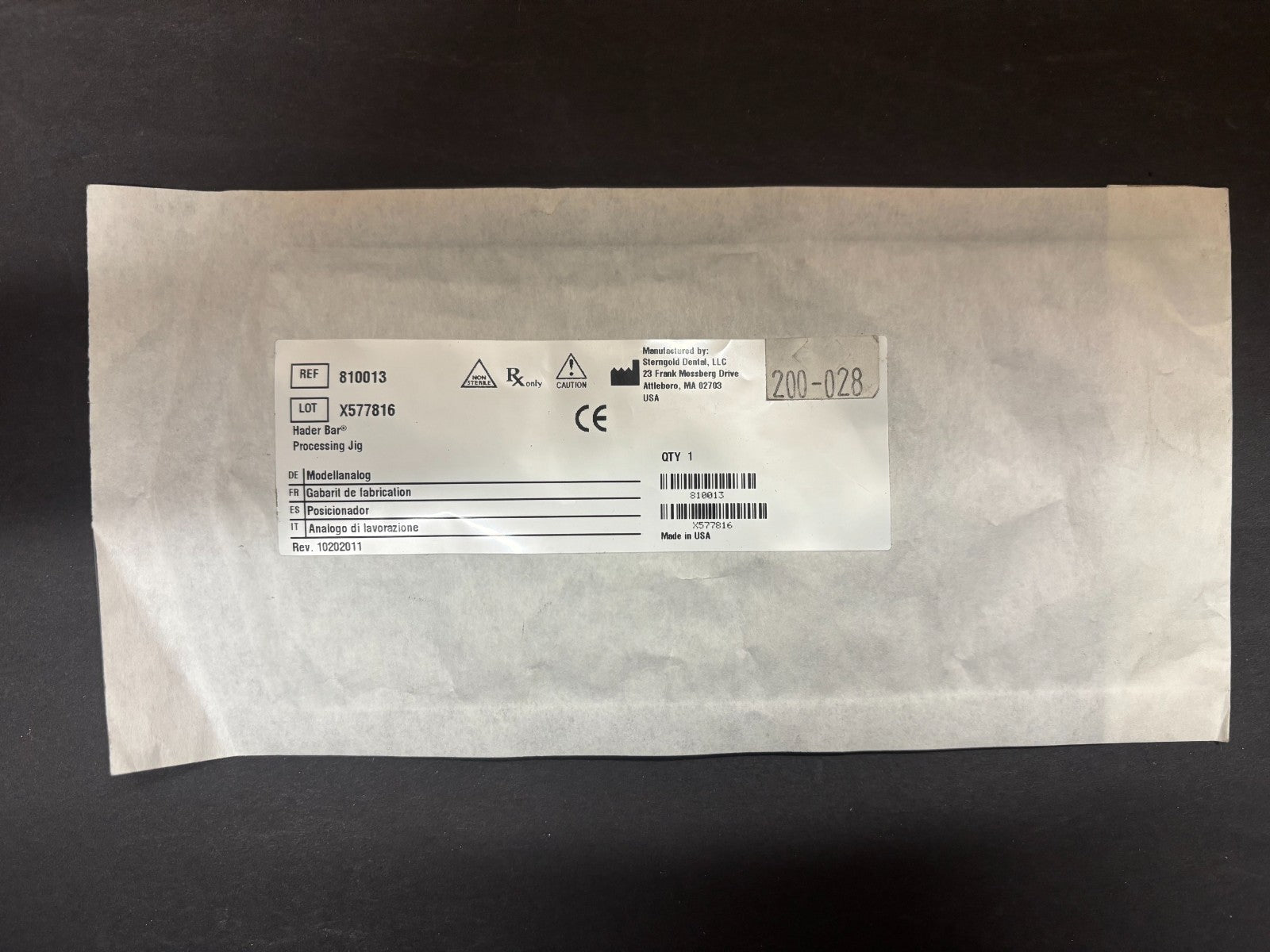 [Sterngold] Hader Bar Processing Jig SKU 810013