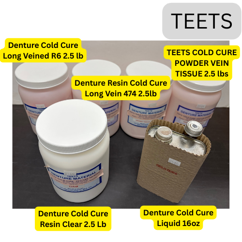 [CO-ORAL-ITE Dental TEETS] COLDCURE VEIN TISSUE, Long Vein 474, Long Veined R6, Clear Powder, Liquid