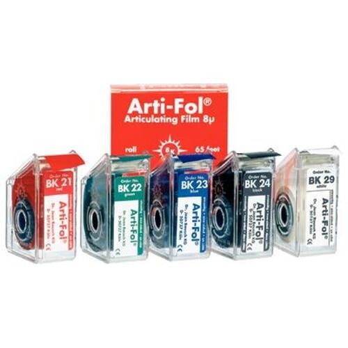 [Bausch] Arti-Fol BK21, Ultra Thin 8 Microns, 22mm x 20 m Roll,One Side  Red