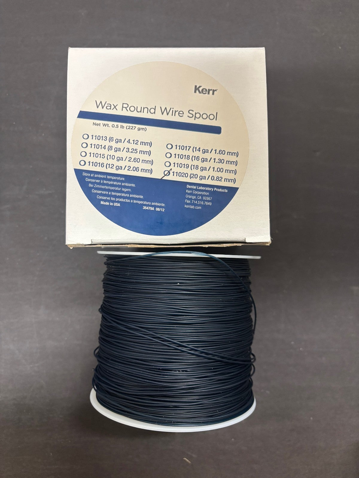 [Kerr] Wax Round Wire Spool #16[1.30mm], #18[1.00mm], #20[0.82mm] Gauge