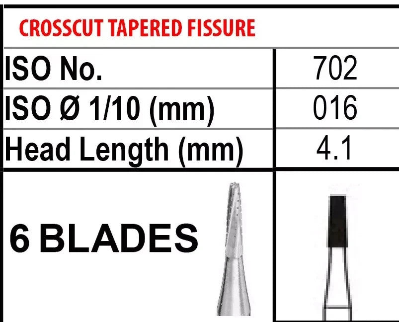 [Pac Dentl] Carbide Bur FG 701L, 702, 703 Friction Grip 10/pk