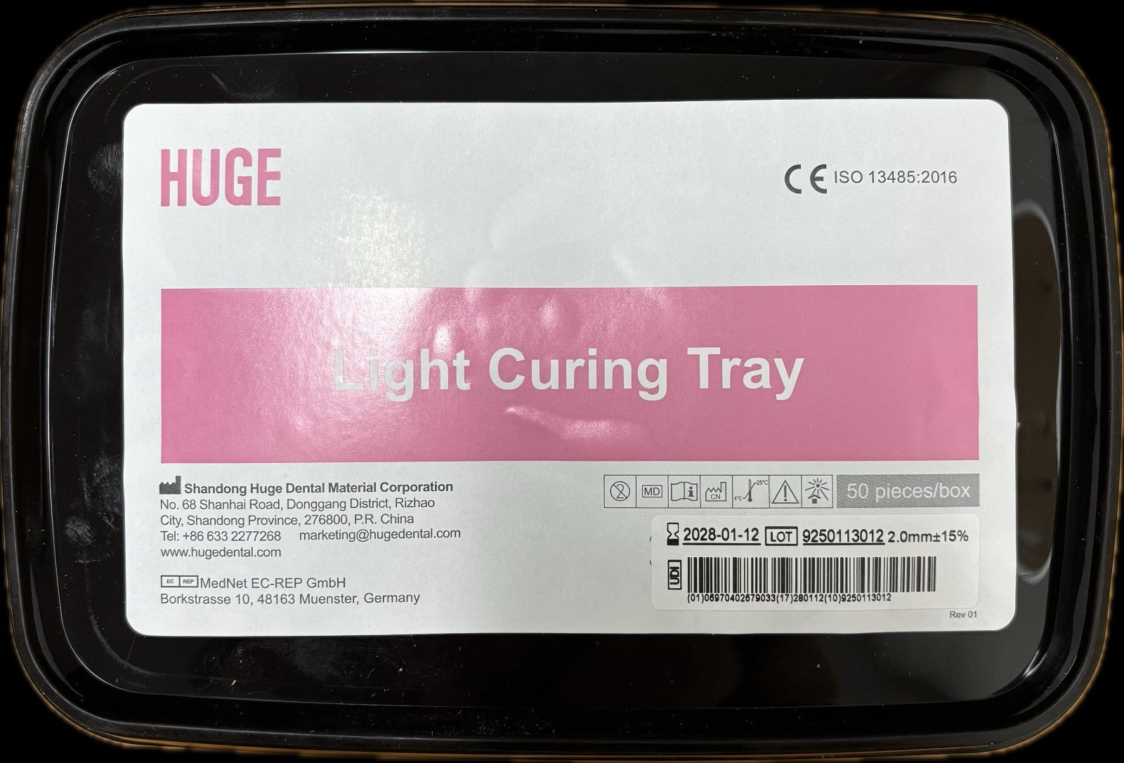 [HUGE] Light Curing Custom Tray Pink 2.0mm