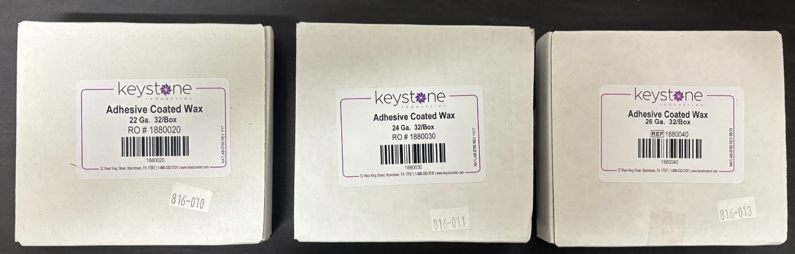 [Keystone] Adhesive Relief Wax  22 gauge,  24 gauge, 26 gauge BOX OF 32