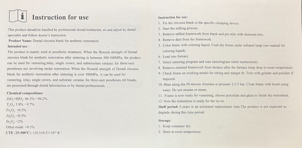 [DM] 5D-Pro-Mutilayer-Ziconia Block