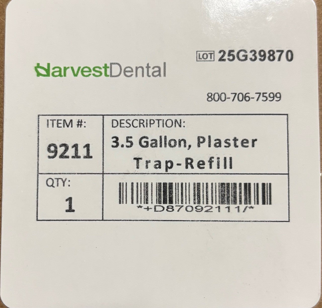 [HARVEST DENTAL] - Plaster Trap, 3.5 gal or 5 gal Disposable  Refill