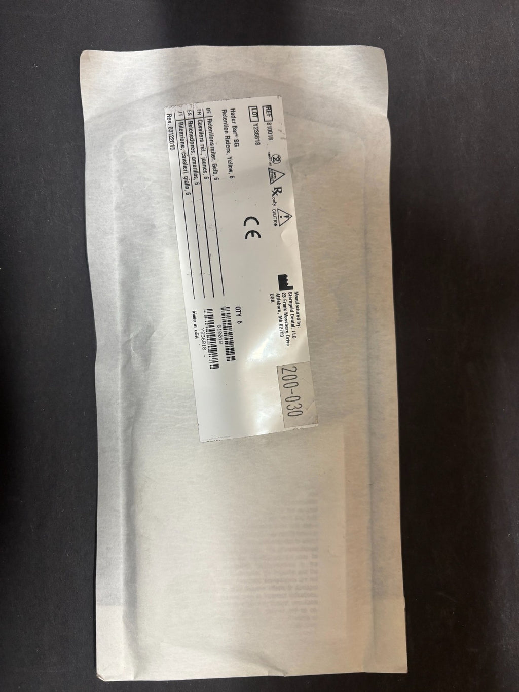 [Sterngold] Hader Bar® SG Retention Riders, Yellow, 6 SKU 810018