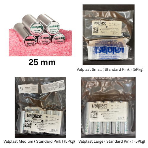 [ Valplast ] 25mm Small, Medium, Large Standard Pink 5-Pack