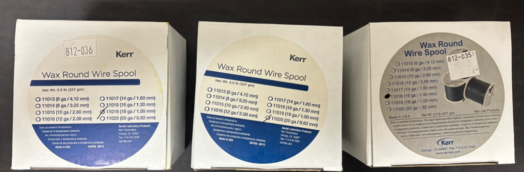 [Kerr] Wax Round Wire Spool #16[1.30mm], #18[1.00mm], #20[0.82mm] Gauge