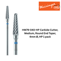 [Meisinger] HM79-040-HP Carbide Cutter, Medium, Round End Taper, 4mm Ø, HP 1 pack