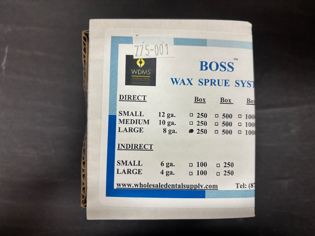 [WDMS] Boss Wax Direct Sprues small 8 ga, medium 10 ga, large 12 ga 250/Box