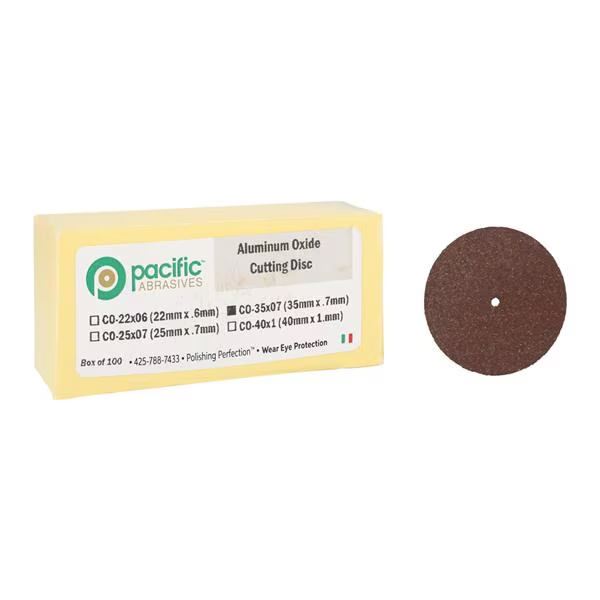 [Pacific Abrasives] Cut Off Discs Aluminum Oxide 25x0.7mm 35x0.7mm, 40x1mm 100/bx