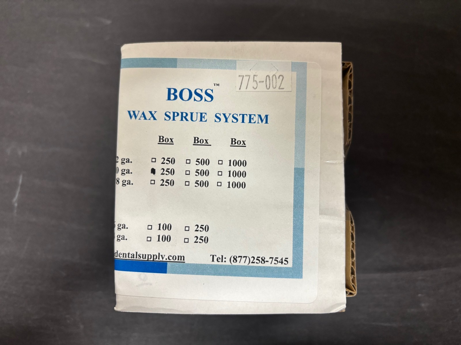 [WDMS] Boss Wax Direct Sprues small 8 ga, medium 10 ga, large 12 ga 250/Box