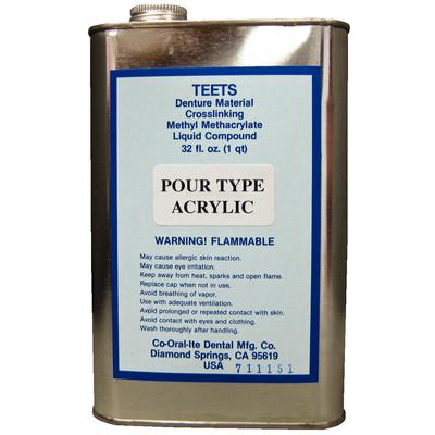 [Co-oral-lte] Teets Denture Material – Pour Type, Liquid, 1 Quart
