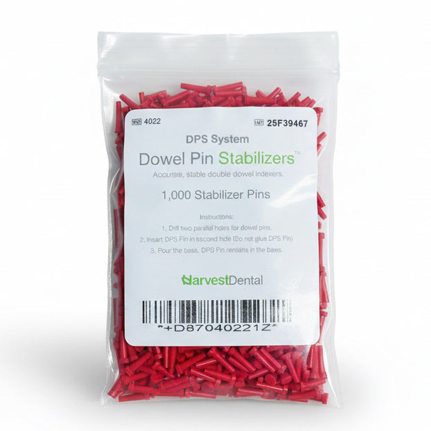 HARVEST - Reverse Dowel Pins, Red, (1000pk ) - # 4022