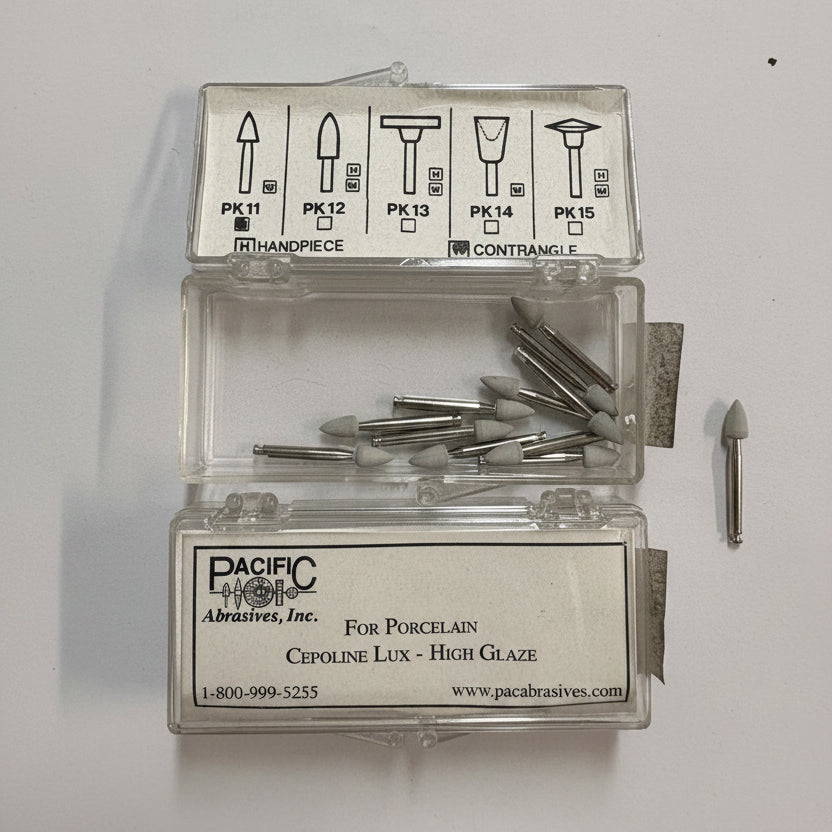 [Pacific Abrasive] Porcelain Silicone Polisher Cepoline Lux - High Glaze PK11 Contra-angle (12/box)