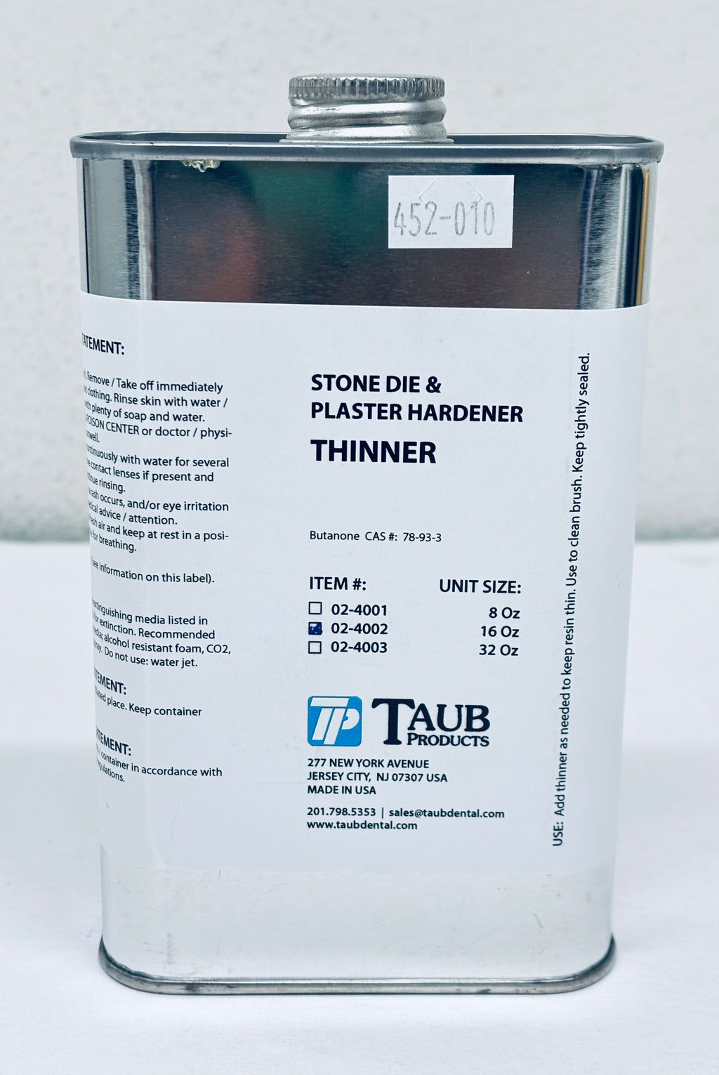 [George Taub] Stone Die & plaster hardener thinner, Resin [16 oz]