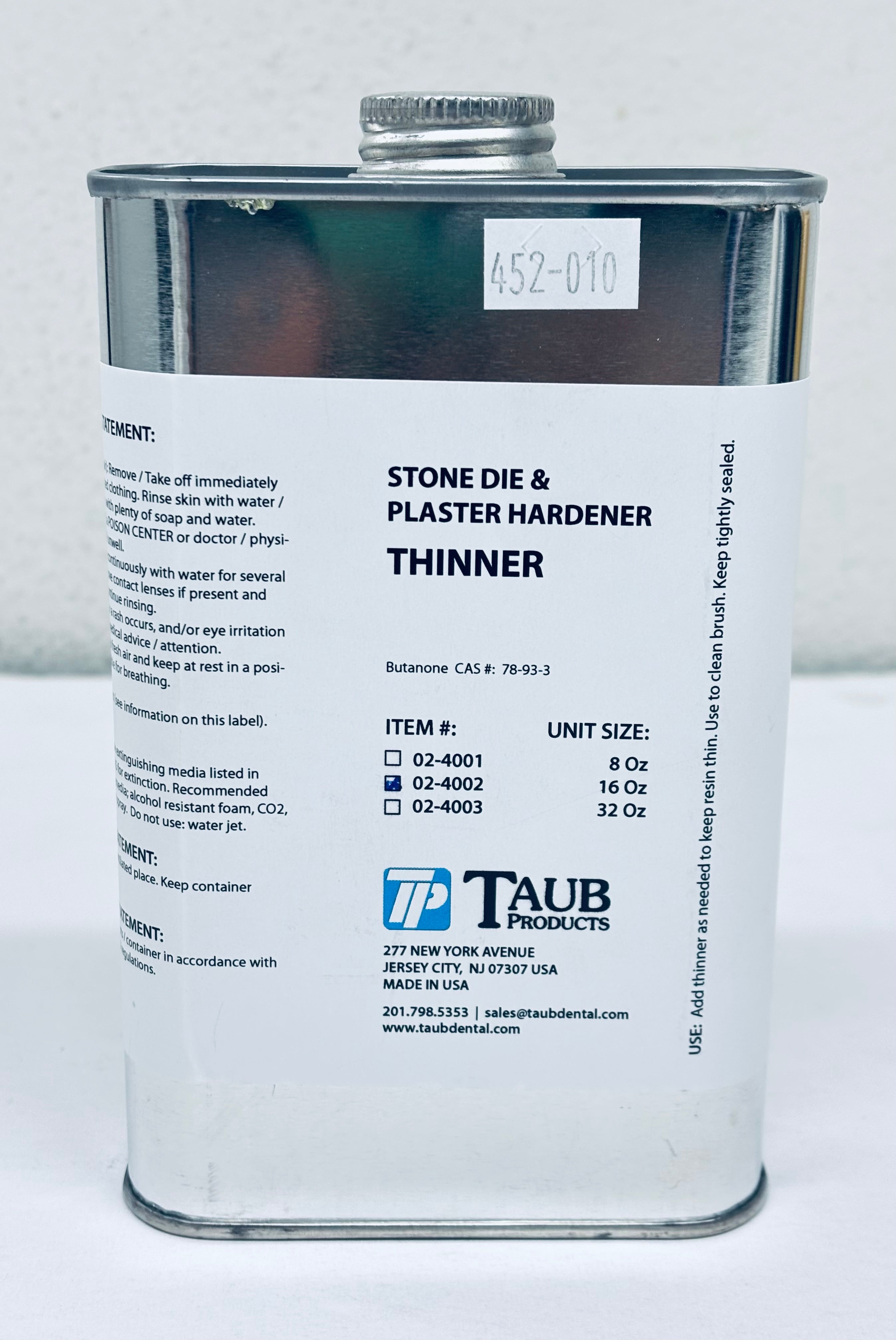 [George Taub] Stone Die & plaster hardener thinner, Resin [16 oz]