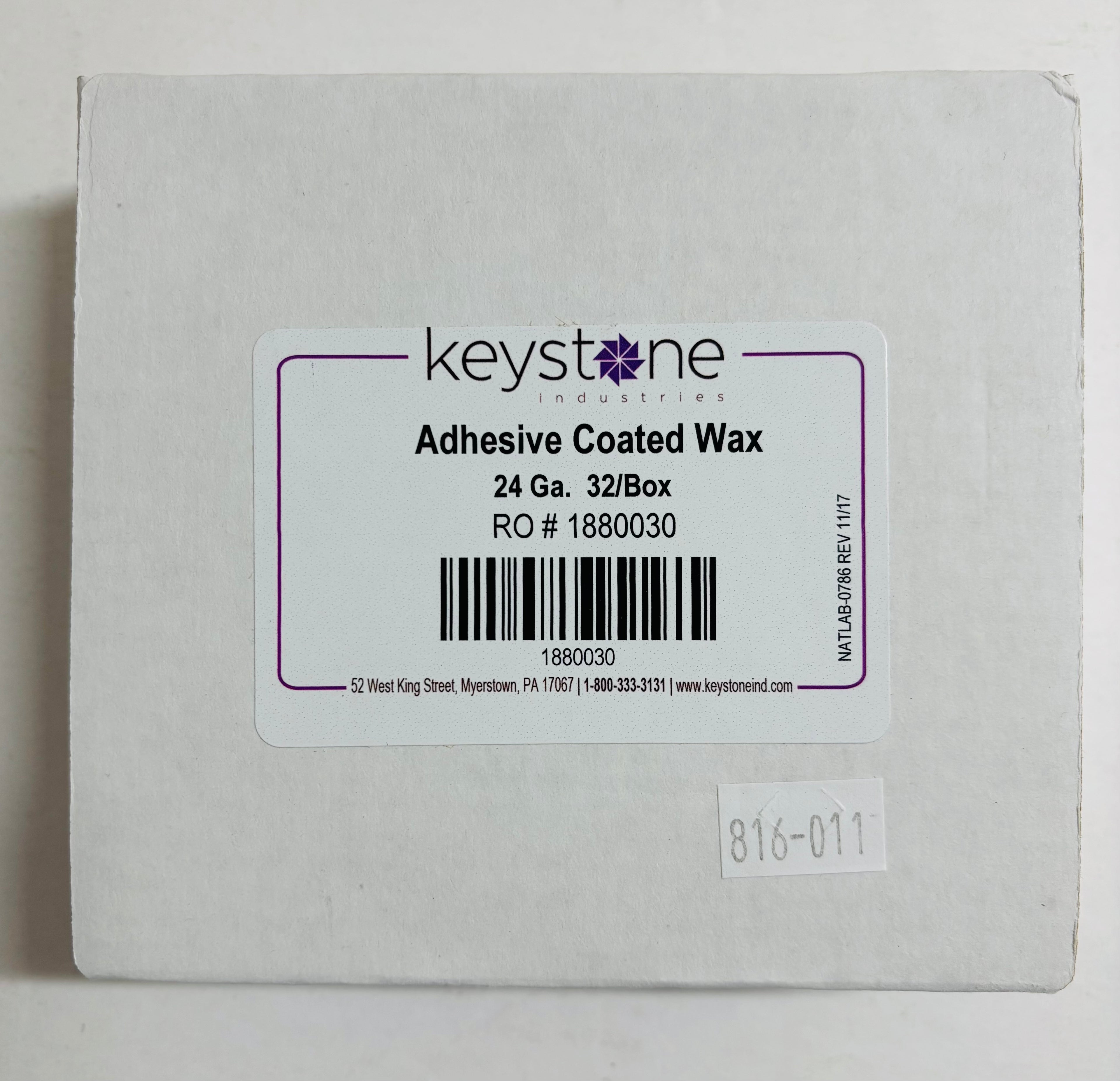 [Keystone] Adhesive-Coated Pressure Sensitive Wax (22, 24, 26 Ga.) 32/BOX