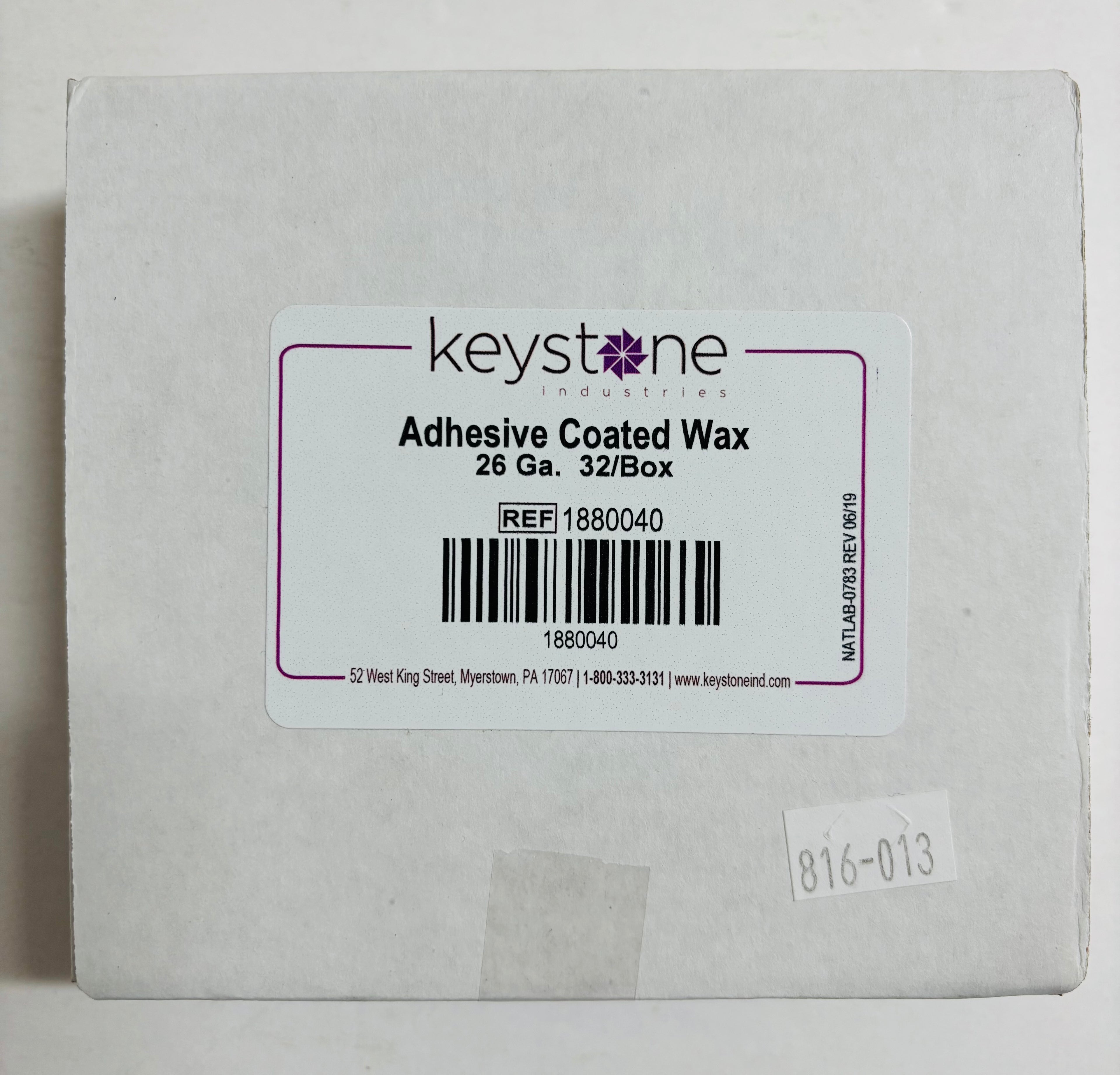 [Keystone] Adhesive-Coated Pressure Sensitive Wax (22, 24, 26 Ga.) 32/BOX