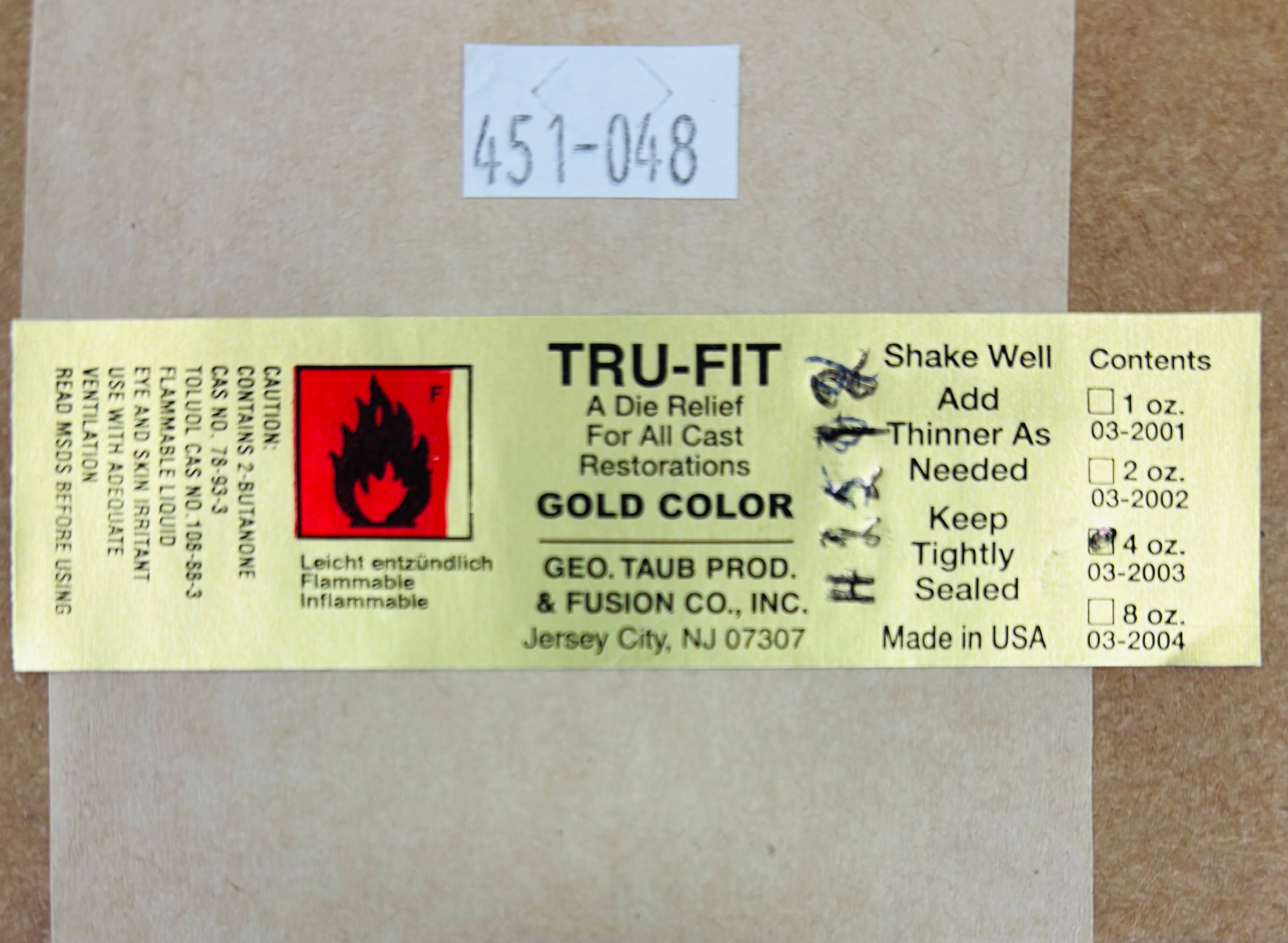 [George Taub] [TRU-FIT] Die Spacers 4oz  Gold,Blue & Silver Color