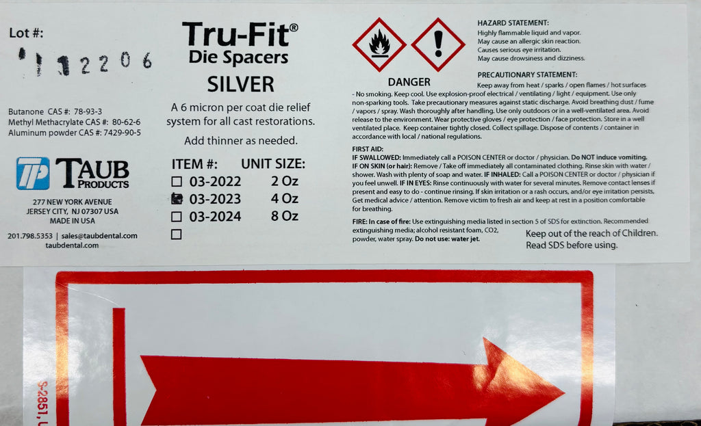 [George Taub] [TRU-FIT] Die Spacers 4oz  Gold,Blue & Silver Color