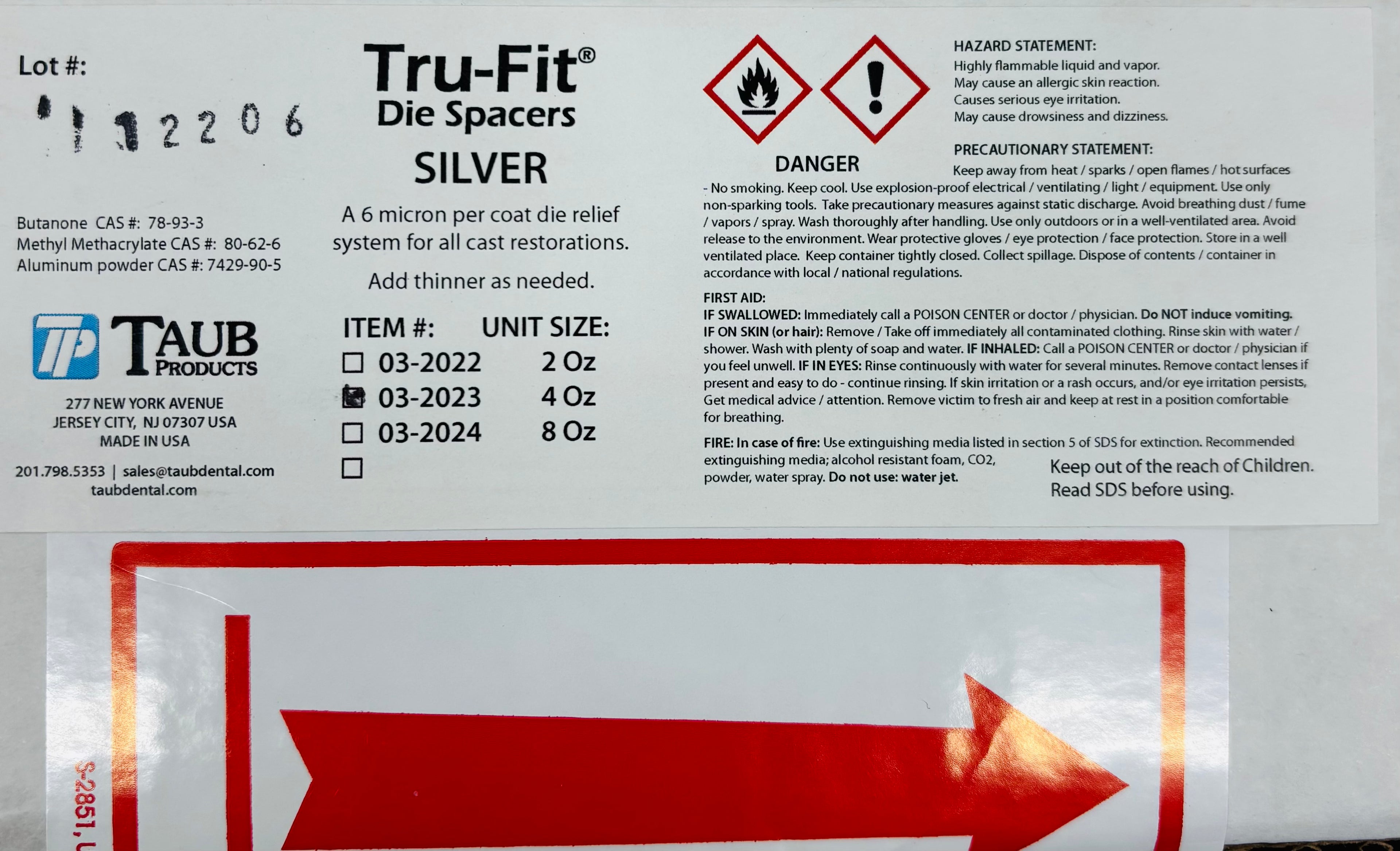 [George Taub] [TRU-FIT] Die Spacers 4oz  Gold,Blue & Silver Color