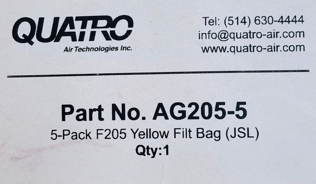 [QUATRO] YELLOW FILTER BAG AG205-5, 5pack