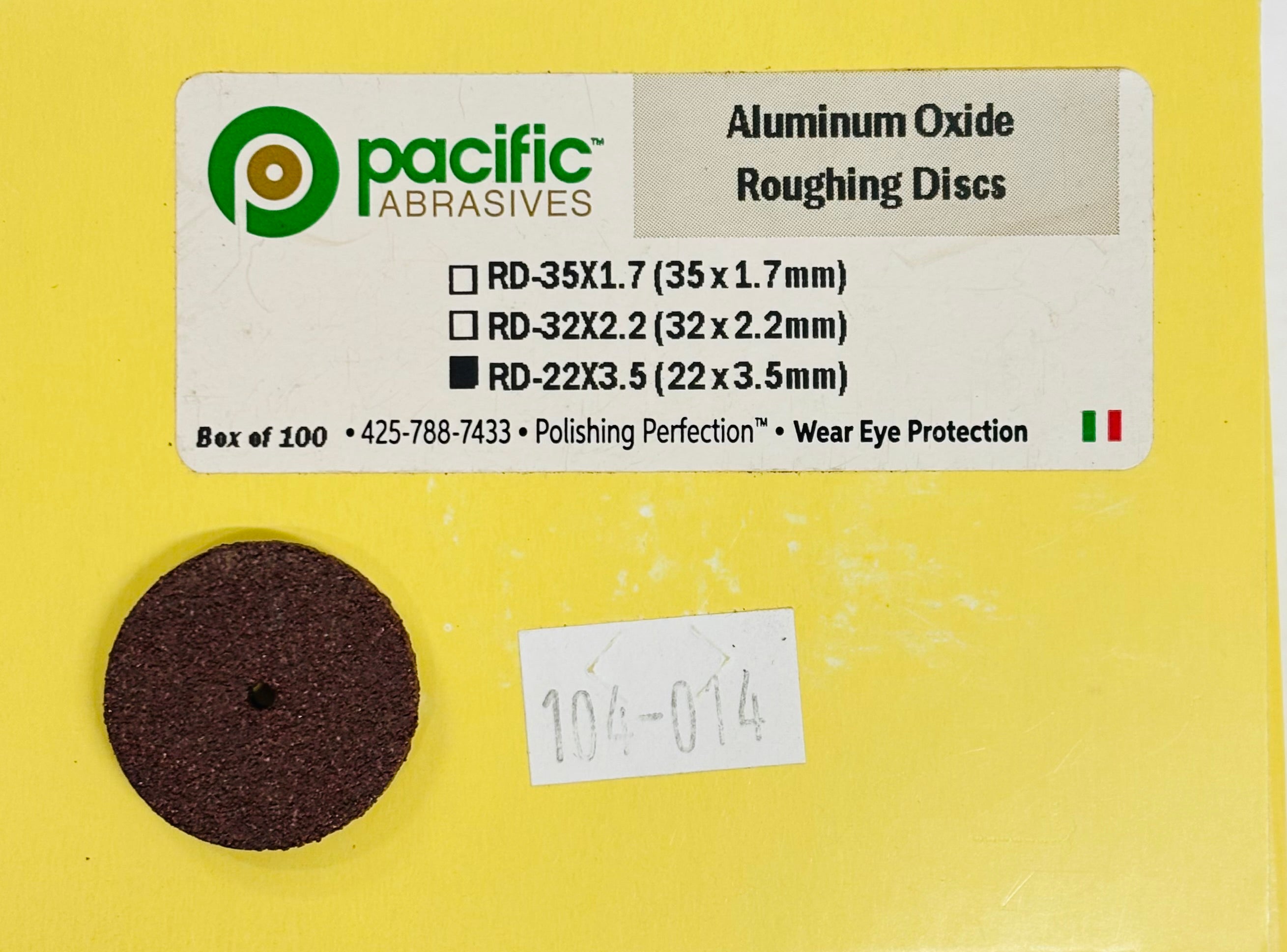 [Pacific Abrasives] RD 22x3.5mm, 32x2.2mm Aluminum Oxide Roughing Discs 100/bx