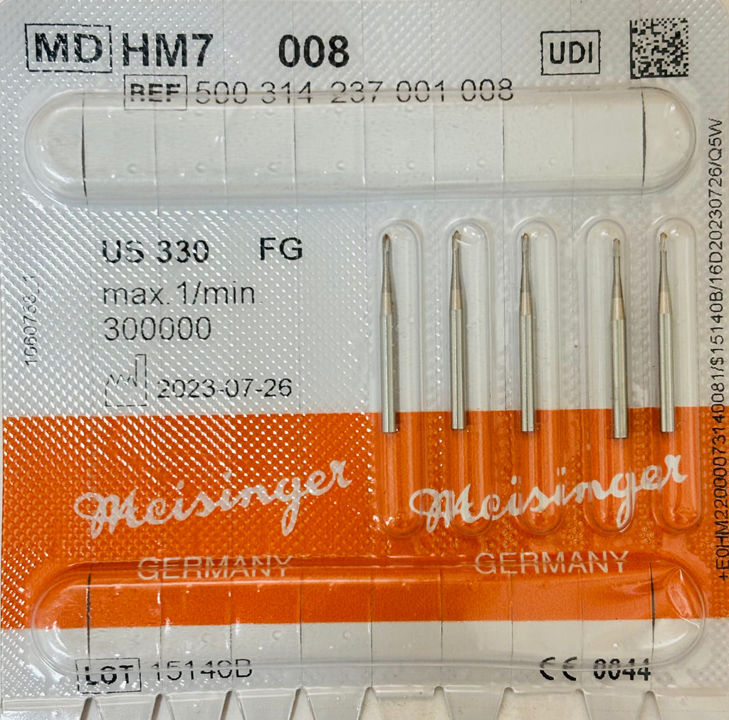 [Meisinger] HP Bur HM 1 - [MD] 1/4, 1/2, [MD] 1, [MD] 2, [MD] 3, [MD] 4, 5, ,6, 7, [MD] 8, [MD] 10 - 5/PK