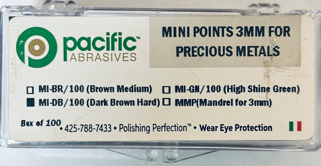 [ Pacific Abrasives ] MI-DB Mini Rubber Point Dark Brown 3mm 100/pkg.