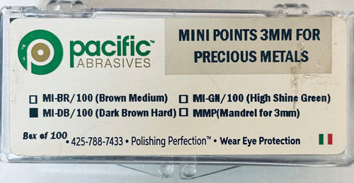 [ Pacific Abrasives ] MI-DB Mini Rubber Point Dark Brown 3mm 100/pkg.