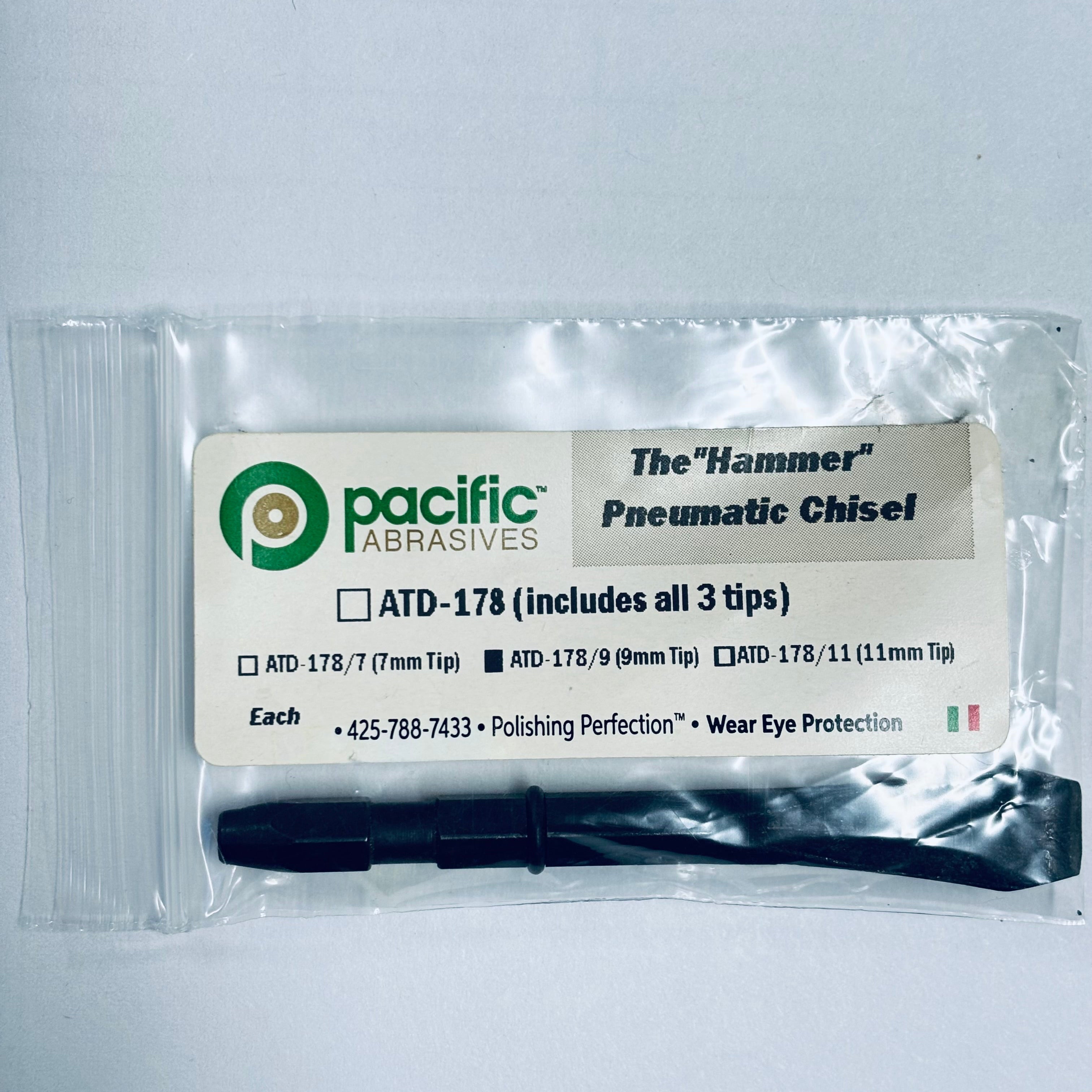 [Pacific Abrasive] PNEUMATIC HAMMER CHISEL TOOL Tip # 7mm, 9mm, 11mm