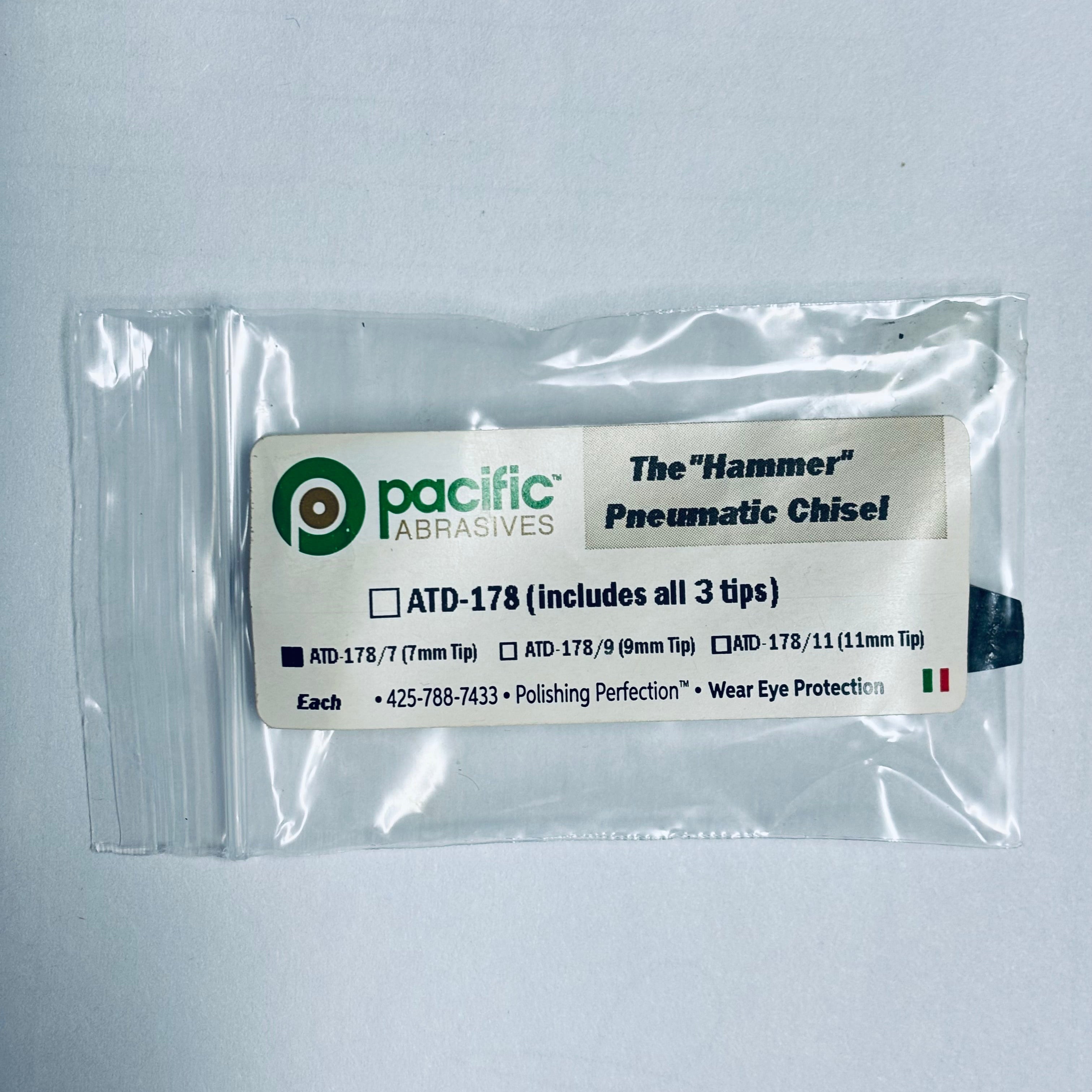 [Pacific Abrasive] PNEUMATIC HAMMER CHISEL TOOL Tip # 7mm, 9mm, 11mm