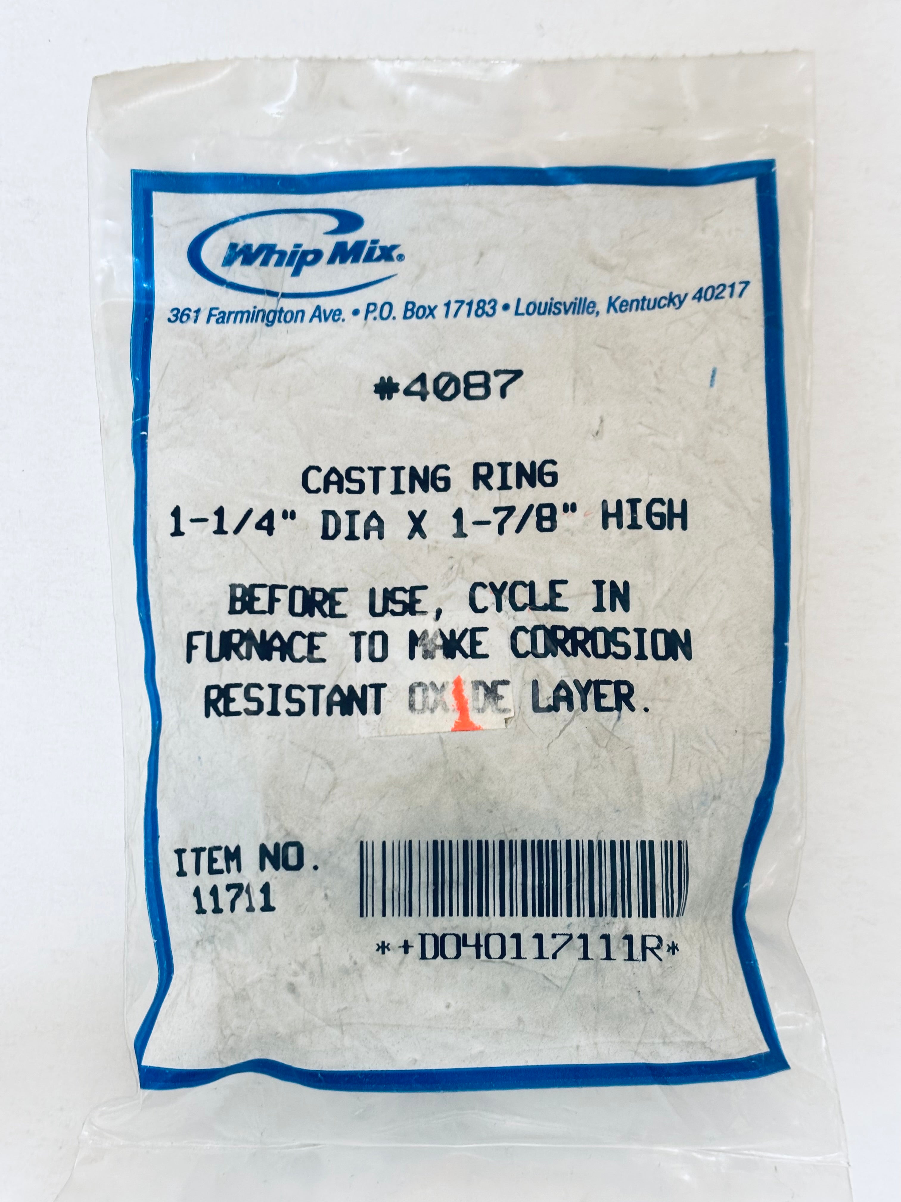 [WHIP MIX] #4085, #4086, #4087, #4214,#4391 Casting Ring& Crucible former 2-1/2",2",1-1/2"