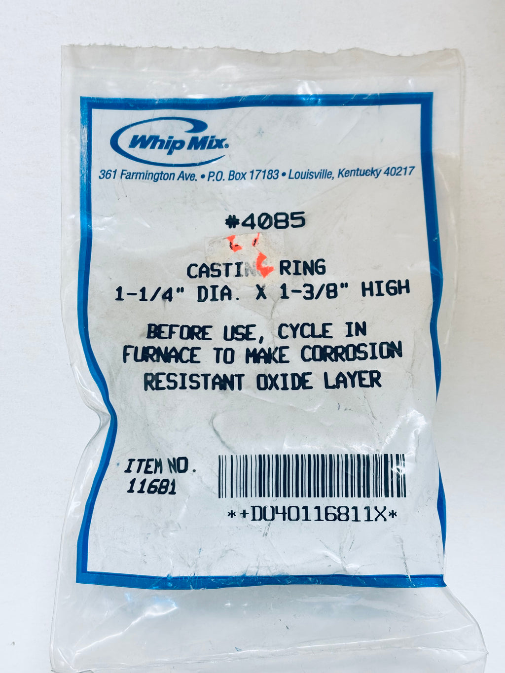 [WHIP MIX] #4085, #4086, #4087, #4214,#4391 Casting Ring& Crucible former 2-1/2",2",1-1/2"