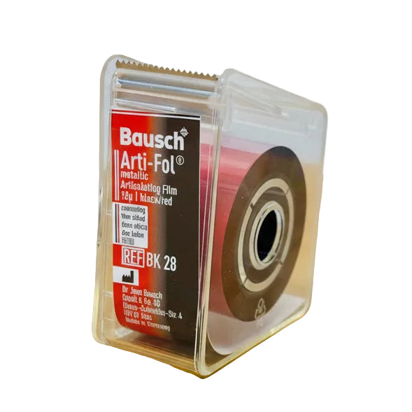 Bausch Arti-Fol II, Ultra Thin 12 Microns, 22mm X 20 M Roll, Red/Black, 2-Sided