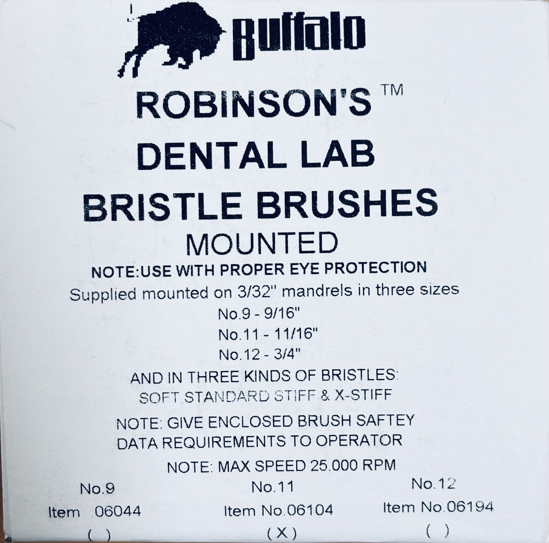 [Buffalo] Robinson's Brush #11 Extra Stiff (144 Ea) No.06104
