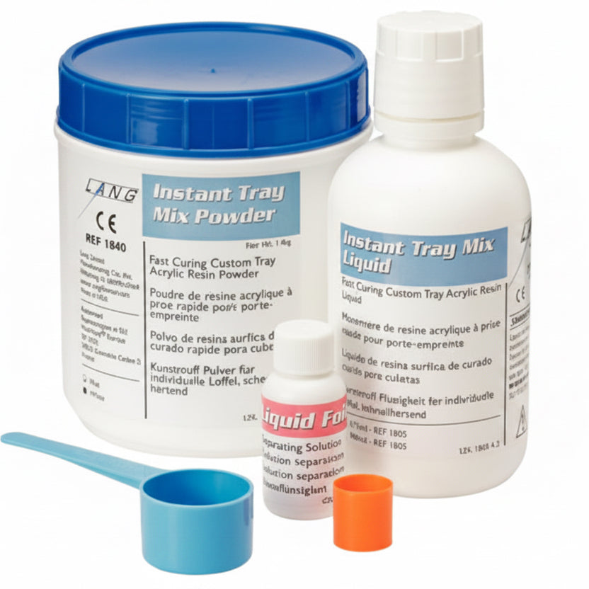 Instant Tray Mix 3 lb Blue Powder & Liquid Kit – Self-Curing Custom Dental Tray Material