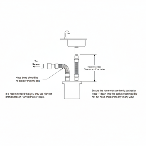 Harvest Dental Plaster Trap Hose, (2pk) #9215