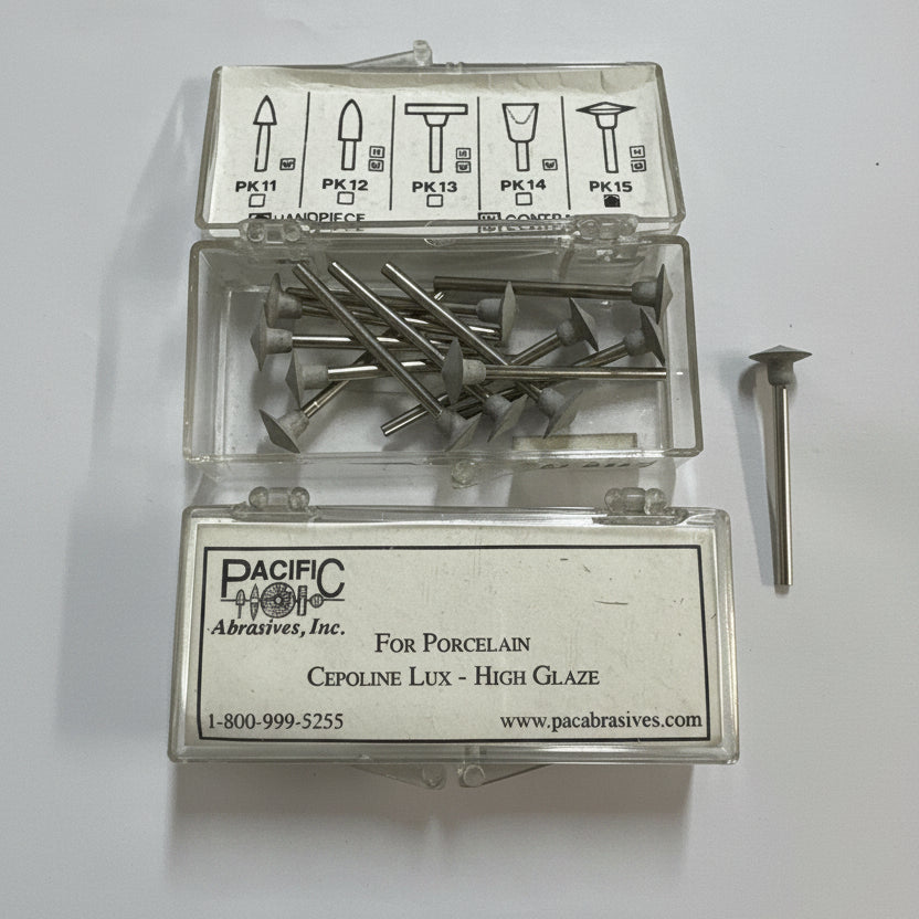[Pacific Abrasive] Porcelain Silicone Polisher Cepoline Lux - High Glaze PK15 Handpiece (12/box)