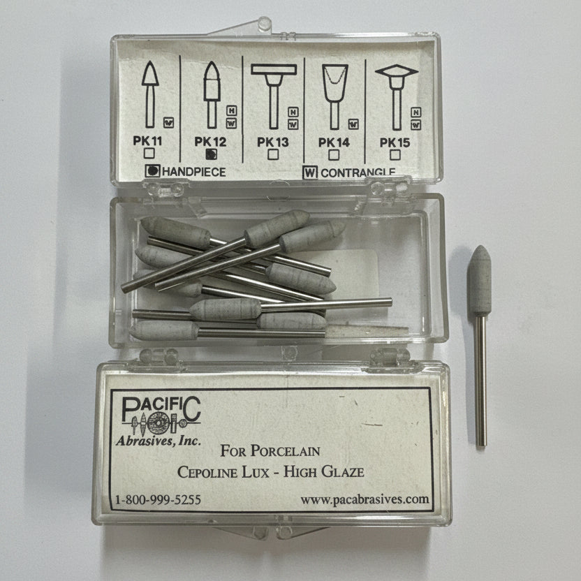 [Pacific Abrasive] Porcelain Silicone Polisher Cepoline Lux - High Glaze PK-12H Handpiece (12/box)
