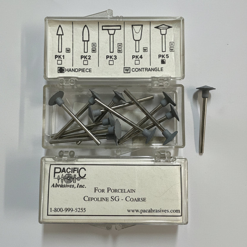 [Pacific Abrasive] Porcelain Silicone Polisher Cepoline SG - Coarse PK-5H Handpiece (12/box)