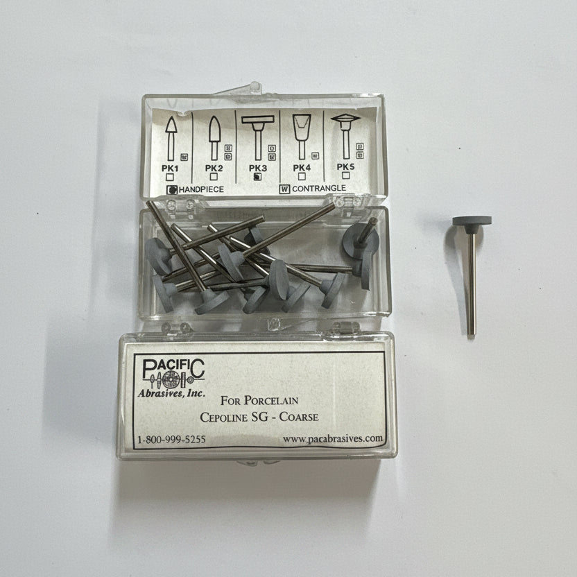 [Pacific Abrasive] Porcelain Silicone Polisher Cepoline SG - Coarse PK3 Handpiece (12/box)