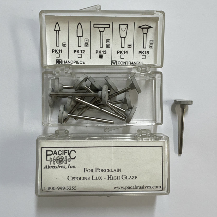 [Pacific Abrasive] Porcelain Silicone Polisher Cepoline Lux - High Glaze PK13 Handpiece (12/box)