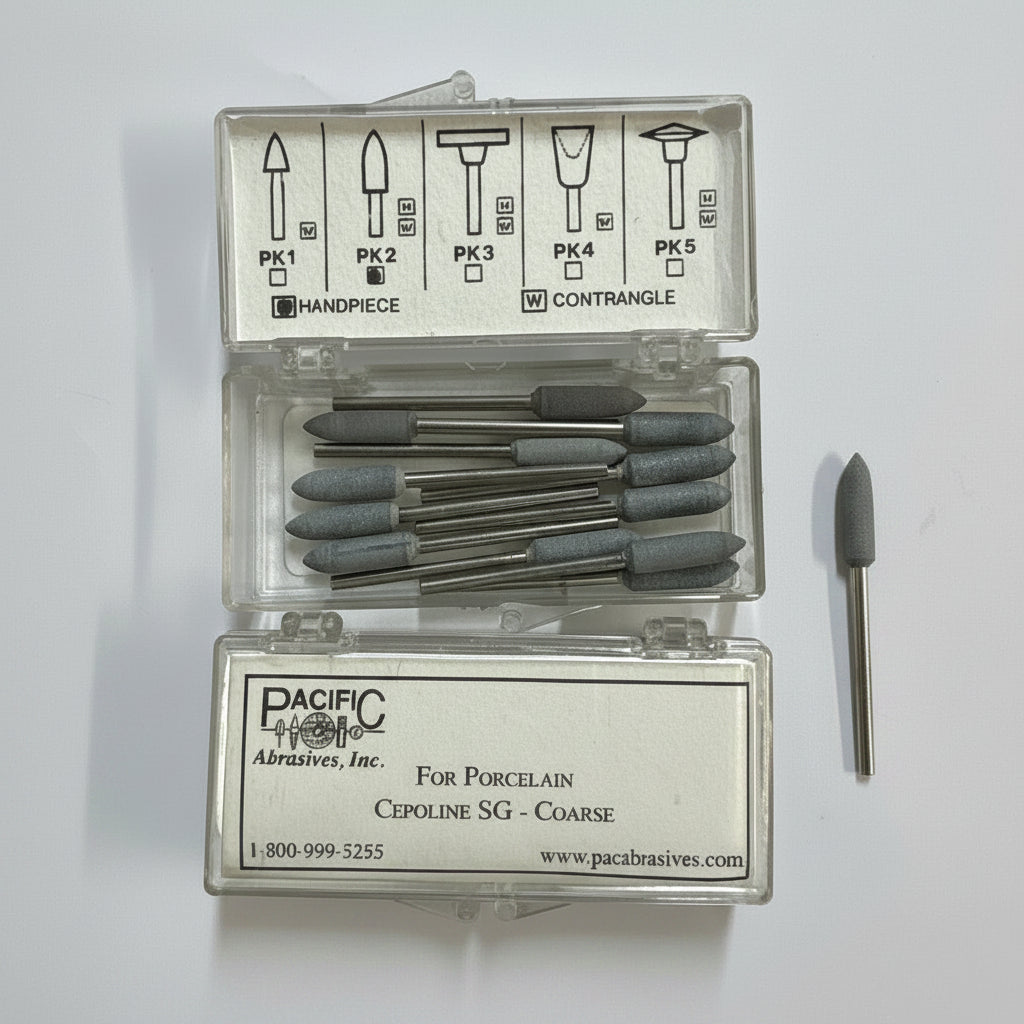 [Pacific Abrasive] Porcelain Silicone Polisher Cepoline SG - Coarse PK-2W Handpiece (12/box)